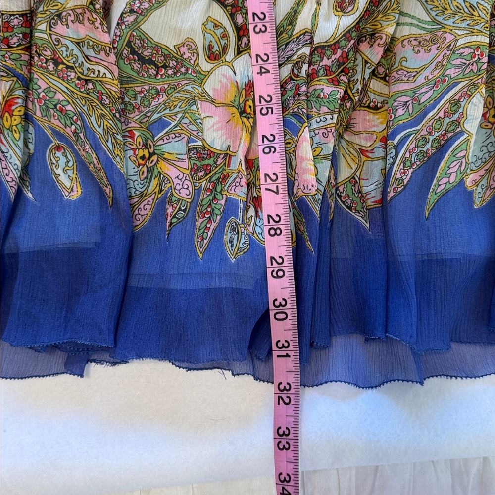 VINTAGE Silk Chiffon Pleated Midi Skirt Spirit by Coldwater Creek Size‎ 10. - Picture 8 of 9